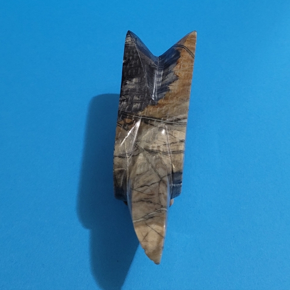 Vintage Native American Zuni Carved Onyx Stone Bird Eagle Fetish 4" Long -Signed - Picture 4 of 10